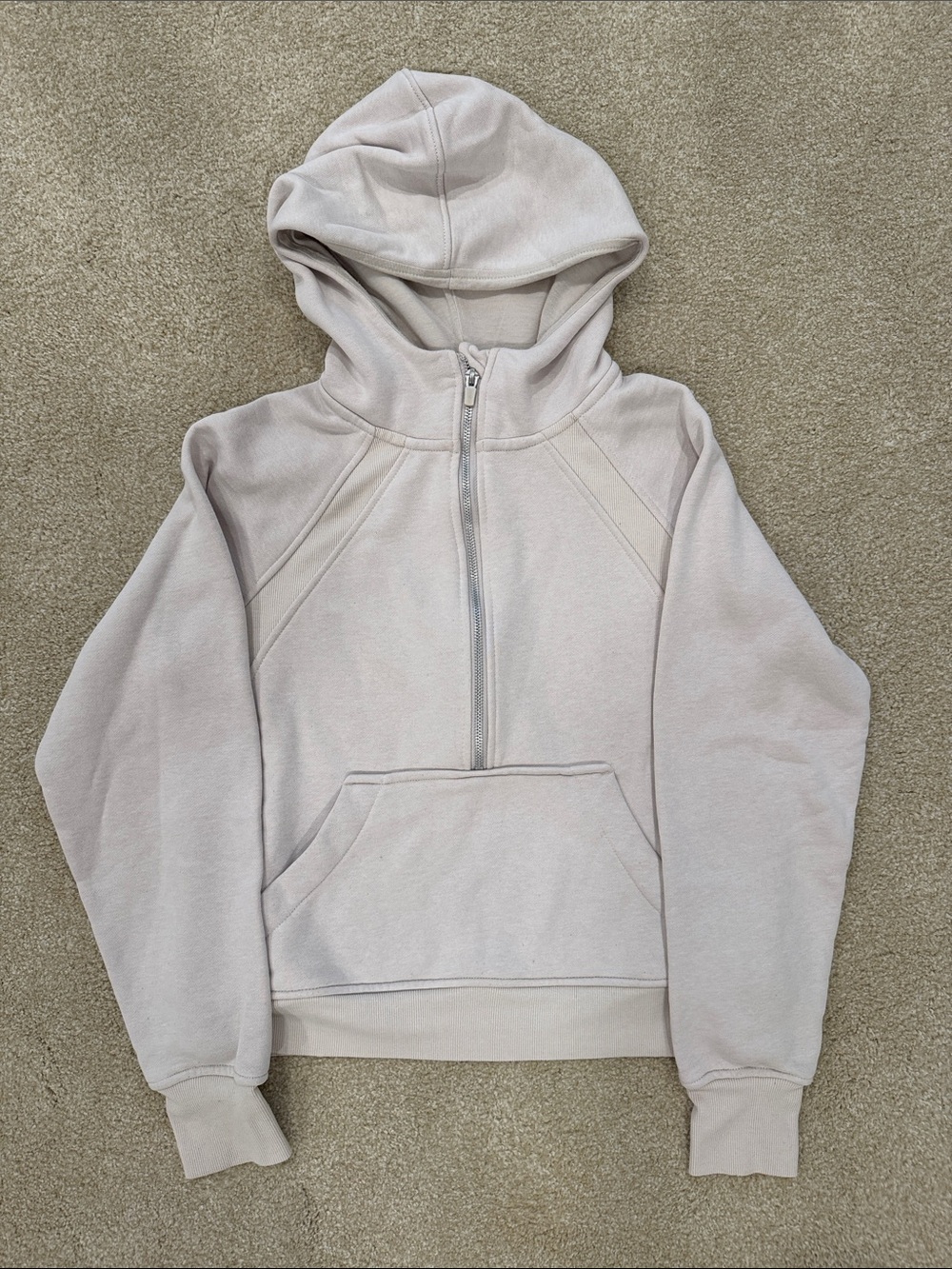 Danskin Women's Half-Zip Hoodie in Light Beige